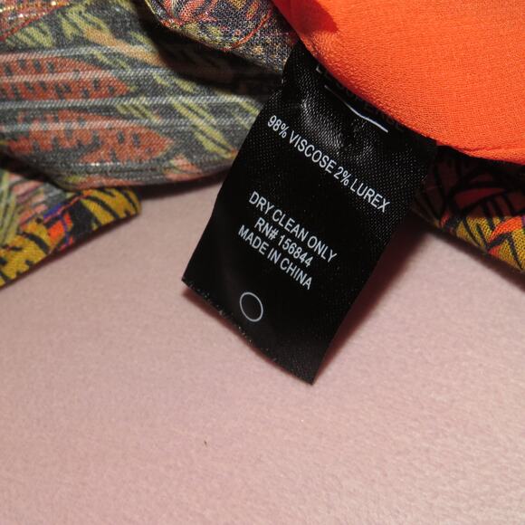 Le Superbe Orange Tropical Palm Print Crosby Ave Long Sleeve Midi Dress - Picture 11 of 11